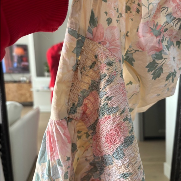 Selkie Pastel Floral Dress with Puff Sleeves - Picture 6 of 8